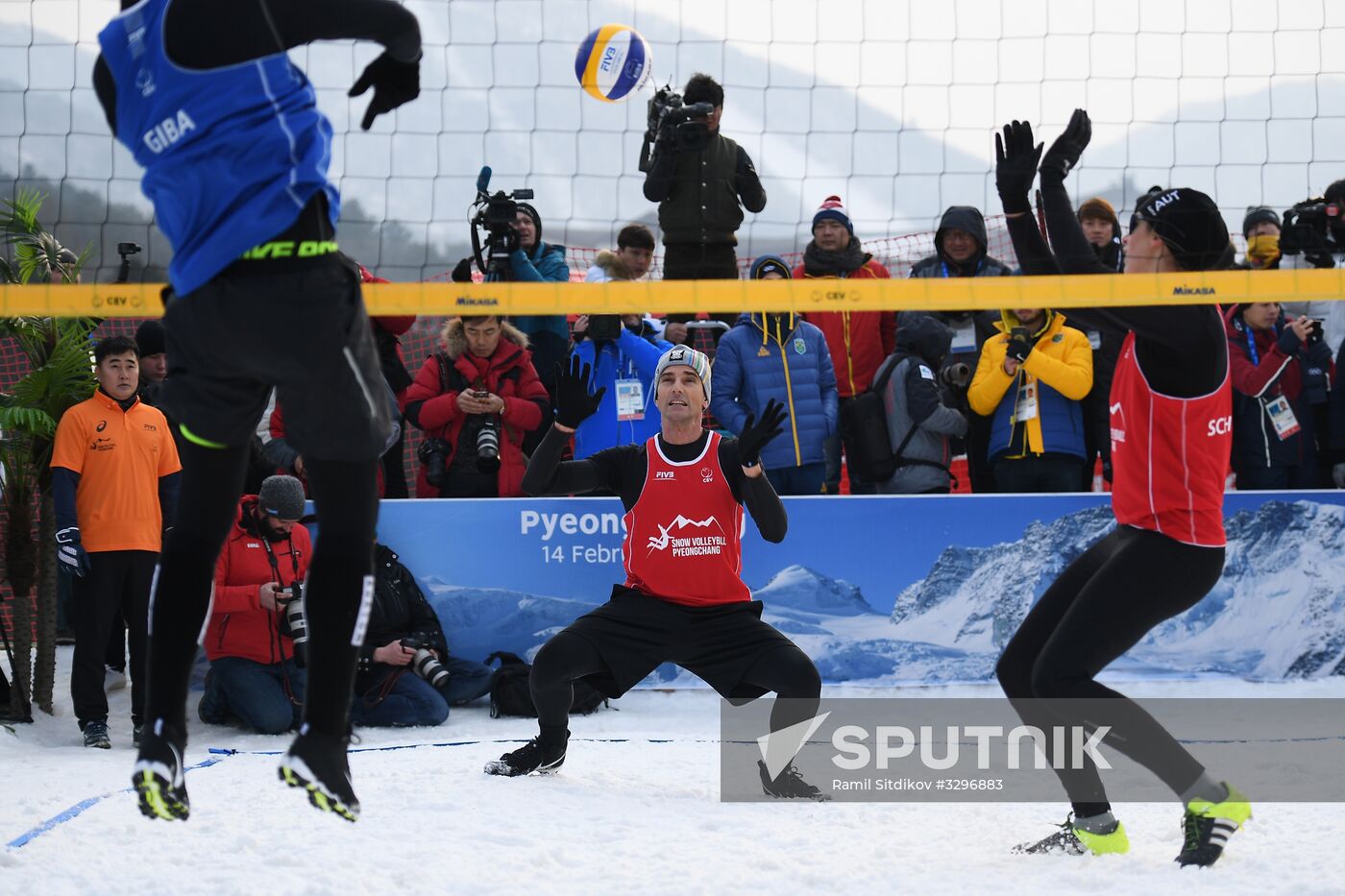 2018 Winter Olympics. Snow volleyball at Austria House