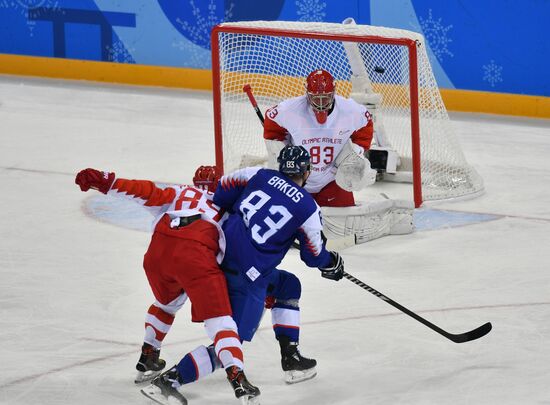 2018 Winter Olympics. Ice hockey. Men. Slovakia vs. Russia