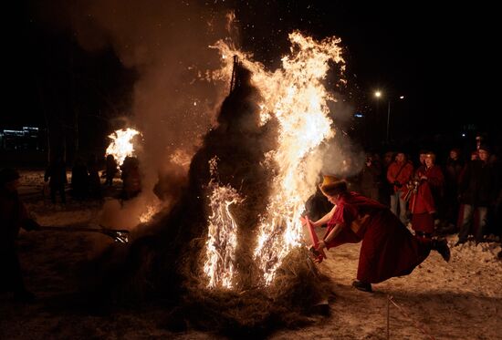 Dugzhuuba purification ritual on the eve of Buddhist New Year