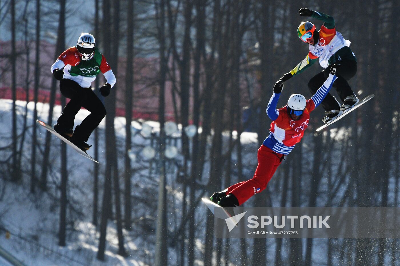 2018 Winter Olympics. Snowboarding. Men. Snowboard cross