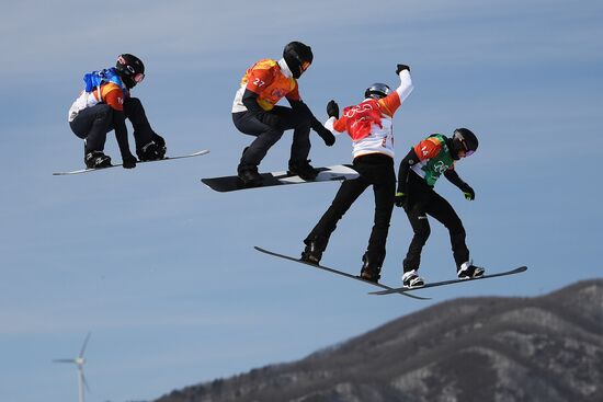 2018 Winter Olympics. Snowboarding. Men. Snowboard cross