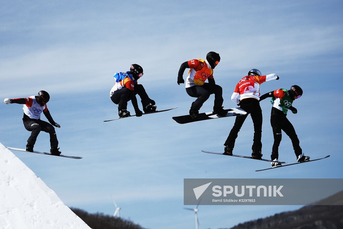 2018 Winter Olympics. Snowboarding. Men. Snowboard cross