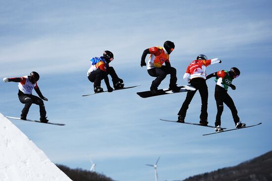 2018 Winter Olympics. Snowboarding. Men. Snowboard cross