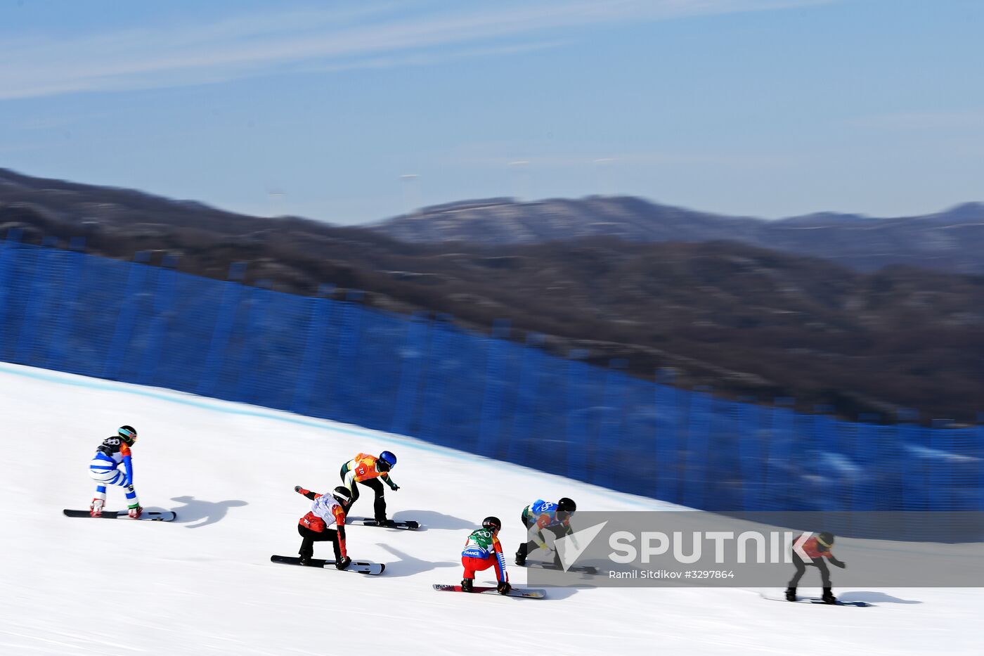 2018 Winter Olympics. Snowboarding. Men. Snowboard cross