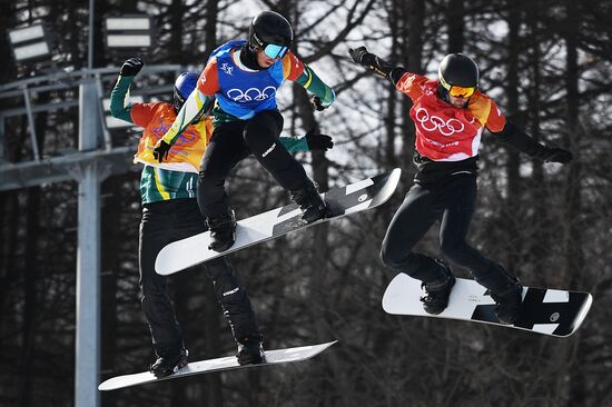 2018 Winter Olympics. Snowboarding. Men. Snowboard cross