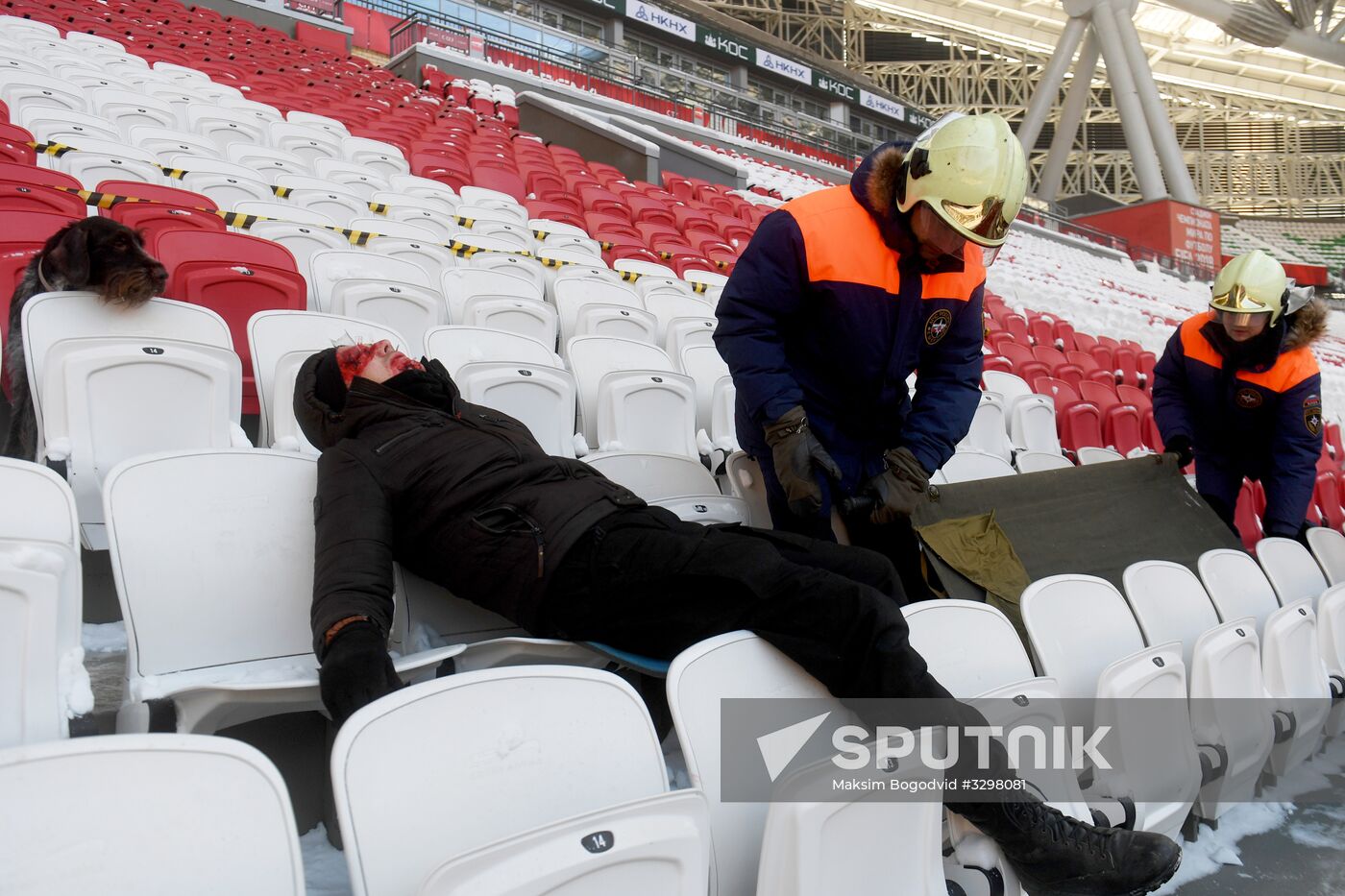 Command staff exercise at Kazan Arena