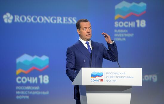 Russian Prime Minister Dmitry Medvedev attends Sochi 2018 Russian Investment Forum