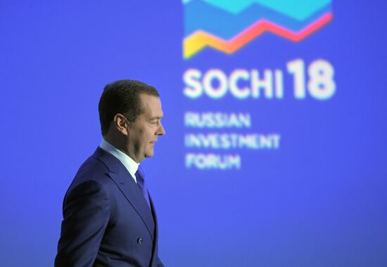 Russian Prime Minister Dmitry Medvedev attends Sochi 2018 Russian Investment Forum