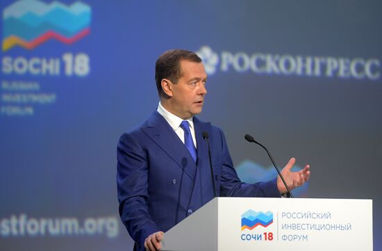 Russian Prime Minister Dmitry Medvedev attends Sochi 2018 Russian Investment Forum