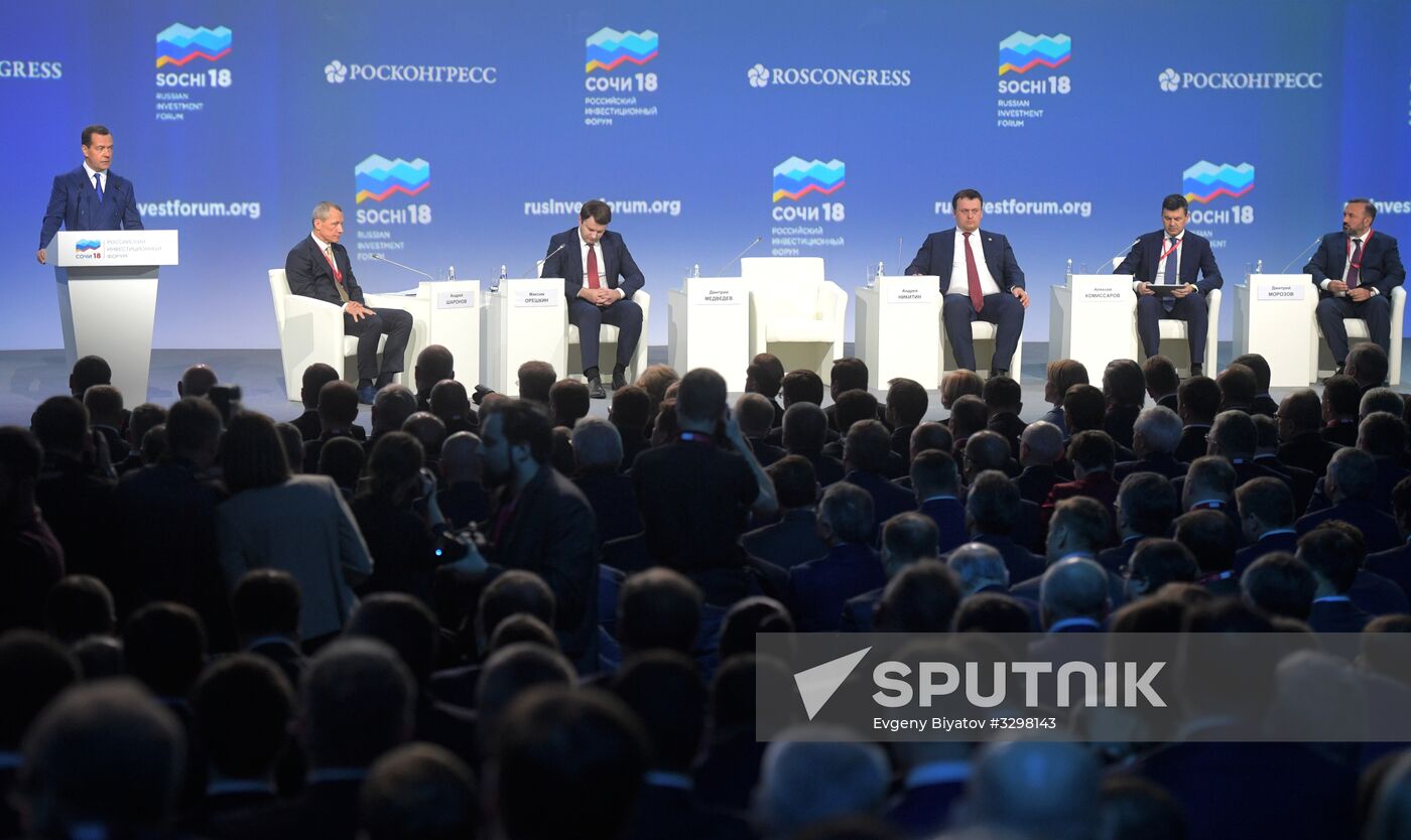 Russian Prime Minister Dmitry Medvedev attends Sochi 2018 Russian Investment Forum