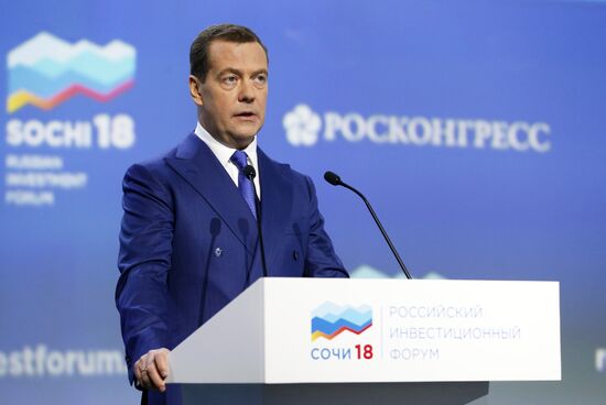 Prime Minister Medvedev attends Sochi 2018 Russian Investment Forum
