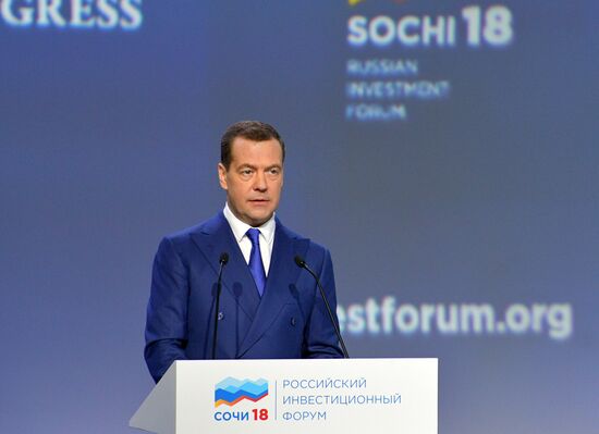 Russian Prime Minister Dmitry Medvedev attends Sochi 2018 Russian Investment Forum