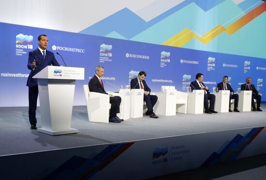 Russian Prime Minister Dmitry Medvedev attends Sochi 2018 Russian Investment Forum