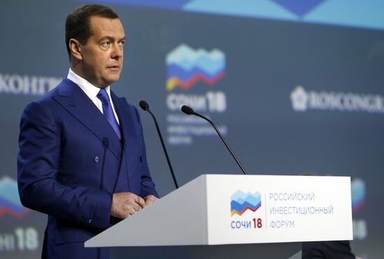 Russian Prime Minister Dmitry Medvedev attends Sochi 2018 Russian Investment Forum