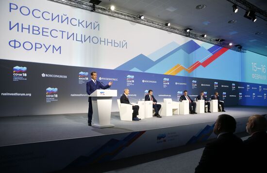 Russian Prime Minister Dmitry Medvedev attends Sochi 2018 Russian Investment Forum