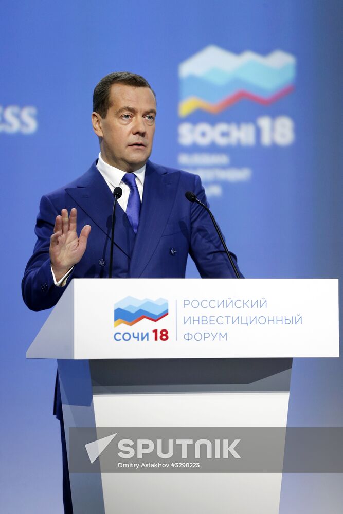 Russian Prime Minister Dmitry Medvedev attends Sochi 2018 Russian Investment Forum