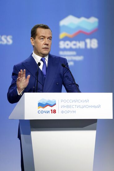 Russian Prime Minister Dmitry Medvedev attends Sochi 2018 Russian Investment Forum
