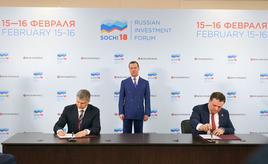 Russian Prime Minister Dmitry Medvedev attends Sochi 2018 Russian Investment Forum