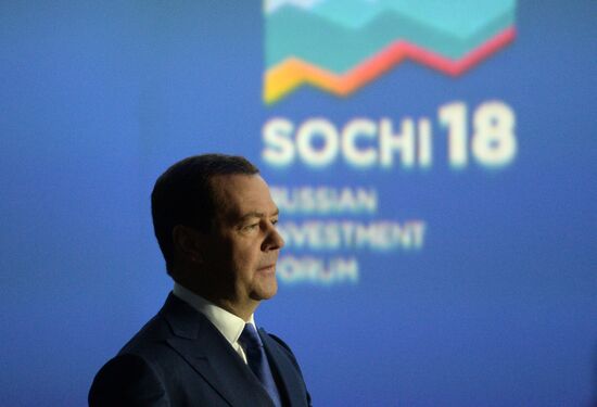Russian Prime Minister Dmitry Medvedev attends Sochi 2018 Russian Investment Forum