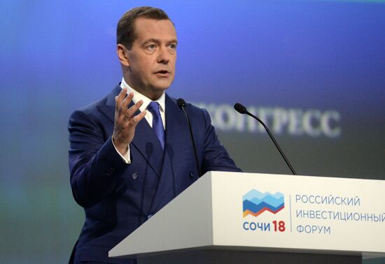 Russian Prime Minister Dmitry Medvedev attends Sochi 2018 Russian Investment Forum