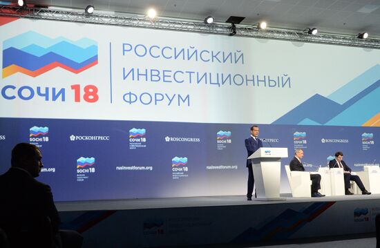 Russian Prime Minister Dmitry Medvedev attends Sochi 2018 Russian Investment Forum