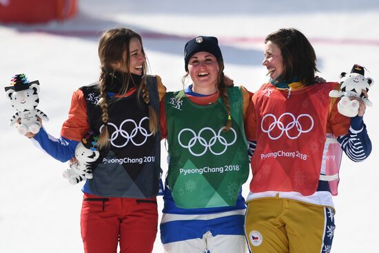 2018 Winter Olympics. Snowboarding. Women. Snowboard cross