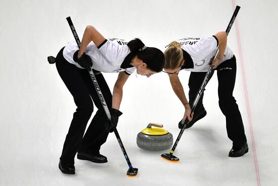 2018 Winter Olympics. Curling. Women. Sweden vs. Russia