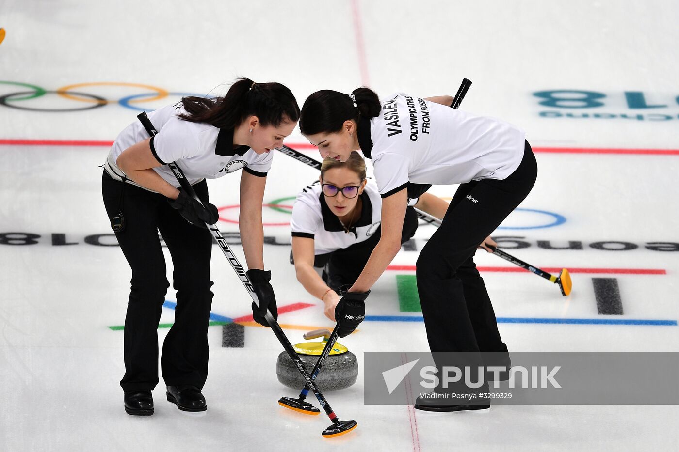 2018 Winter Olympics. Curling. Women. Sweden vs. Russia