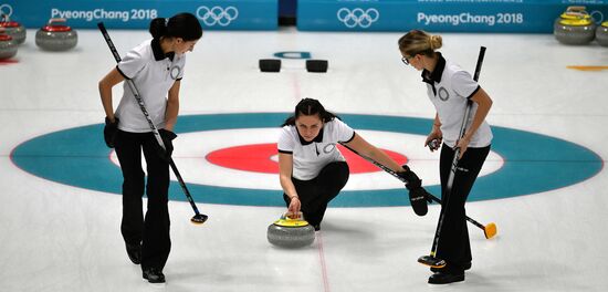 2018 Winter Olympics. Curling. Women. Sweden vs. Russia