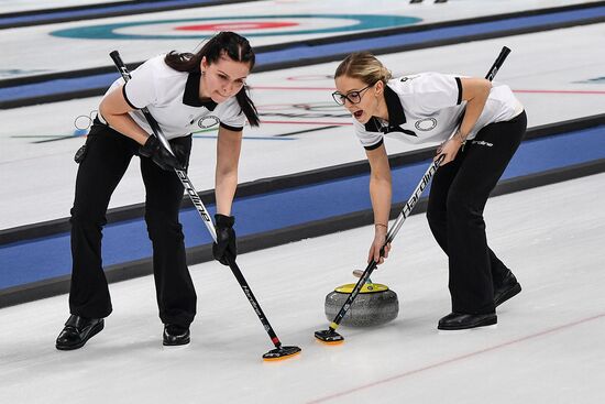 2018 Winter Olympics. Curling. Women. Sweden vs Russia