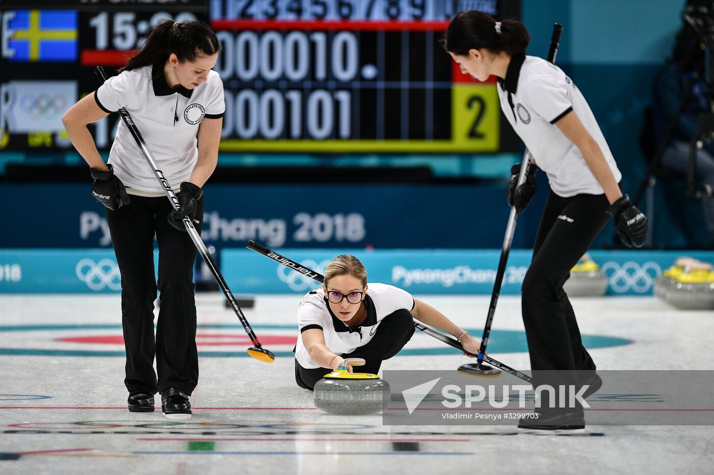 2018 Winter Olympics. Curling. Women. Sweden vs Russia