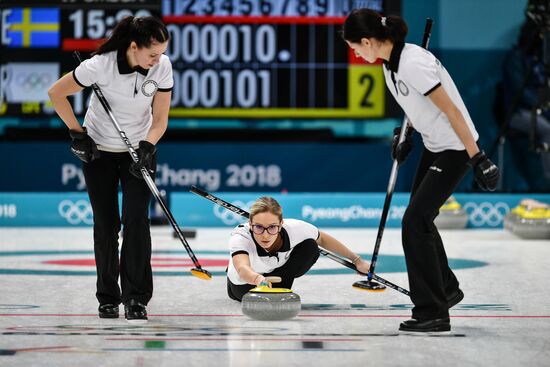 2018 Winter Olympics. Curling. Women. Sweden vs Russia