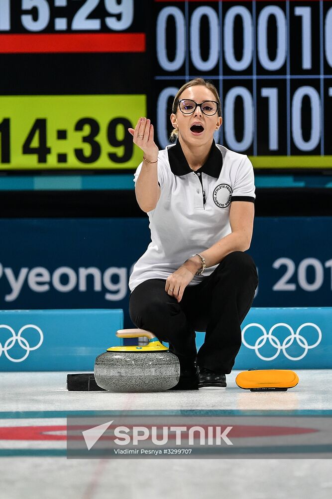 2018 Winter Olympics. Curling. Women. Sweden vs Russia