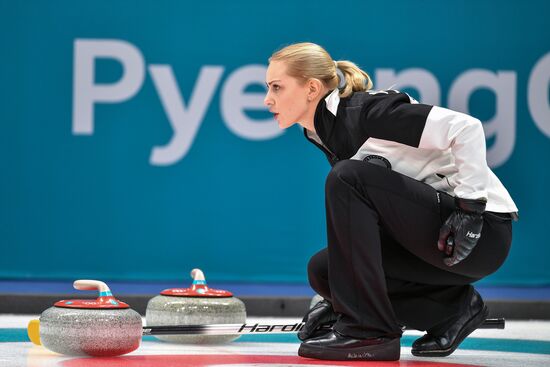 2018 Winter Olympics. Curling. Women. Sweden vs Russia