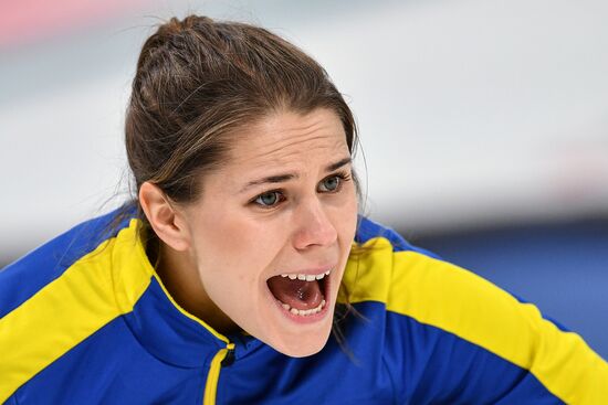 2018 Winter Olympics. Curling. Women. Sweden vs Russia