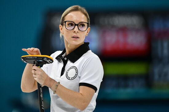 2018 Winter Olympics. Curling. Women. Sweden vs Russia