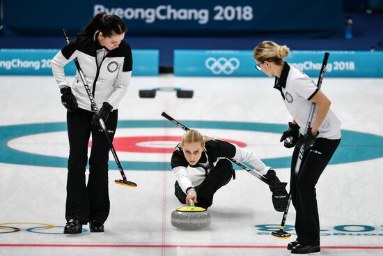 2018 Winter Olympics. Curling. Women. Sweden vs Russia