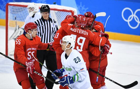 2018 Winter Olympics. Ice hockey. Men. Russia vs. Slovenia