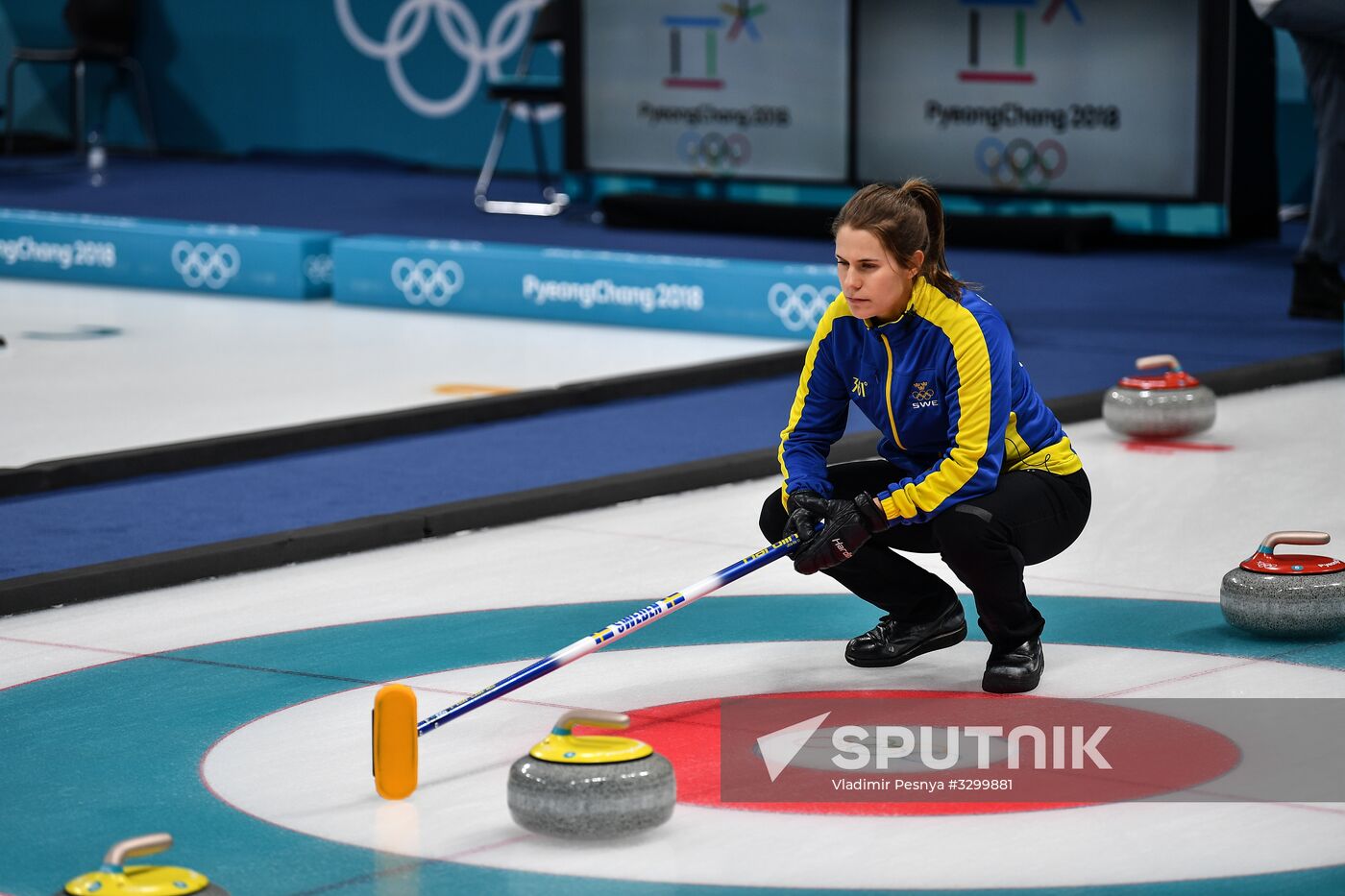 2018 Winter Olympics. Curling. Women. Sweden vs Russia