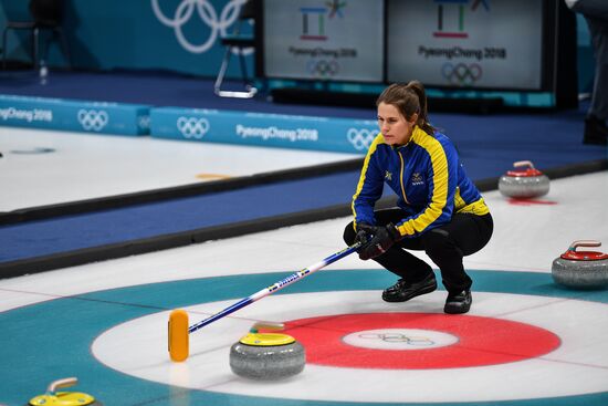 2018 Winter Olympics. Curling. Women. Sweden vs Russia