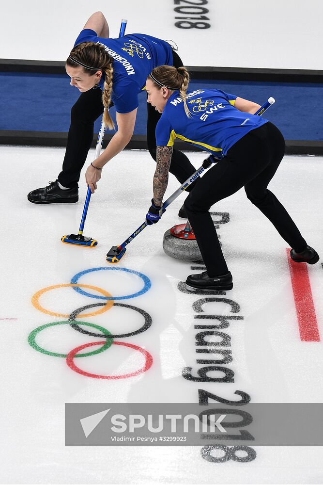 2018 Winter Olympics. Curling. Women. Sweden vs Russia