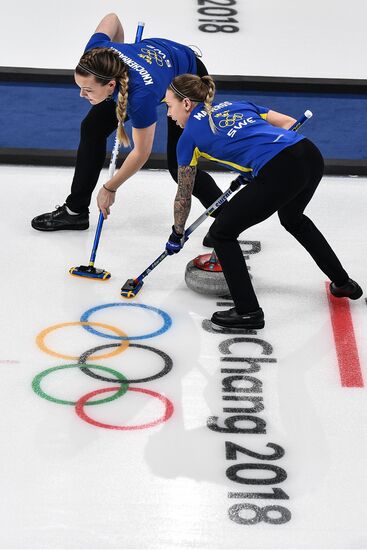 2018 Winter Olympics. Curling. Women. Sweden vs Russia