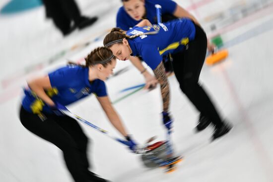 2018 Winter Olympics. Curling. Women. Sweden vs Russia