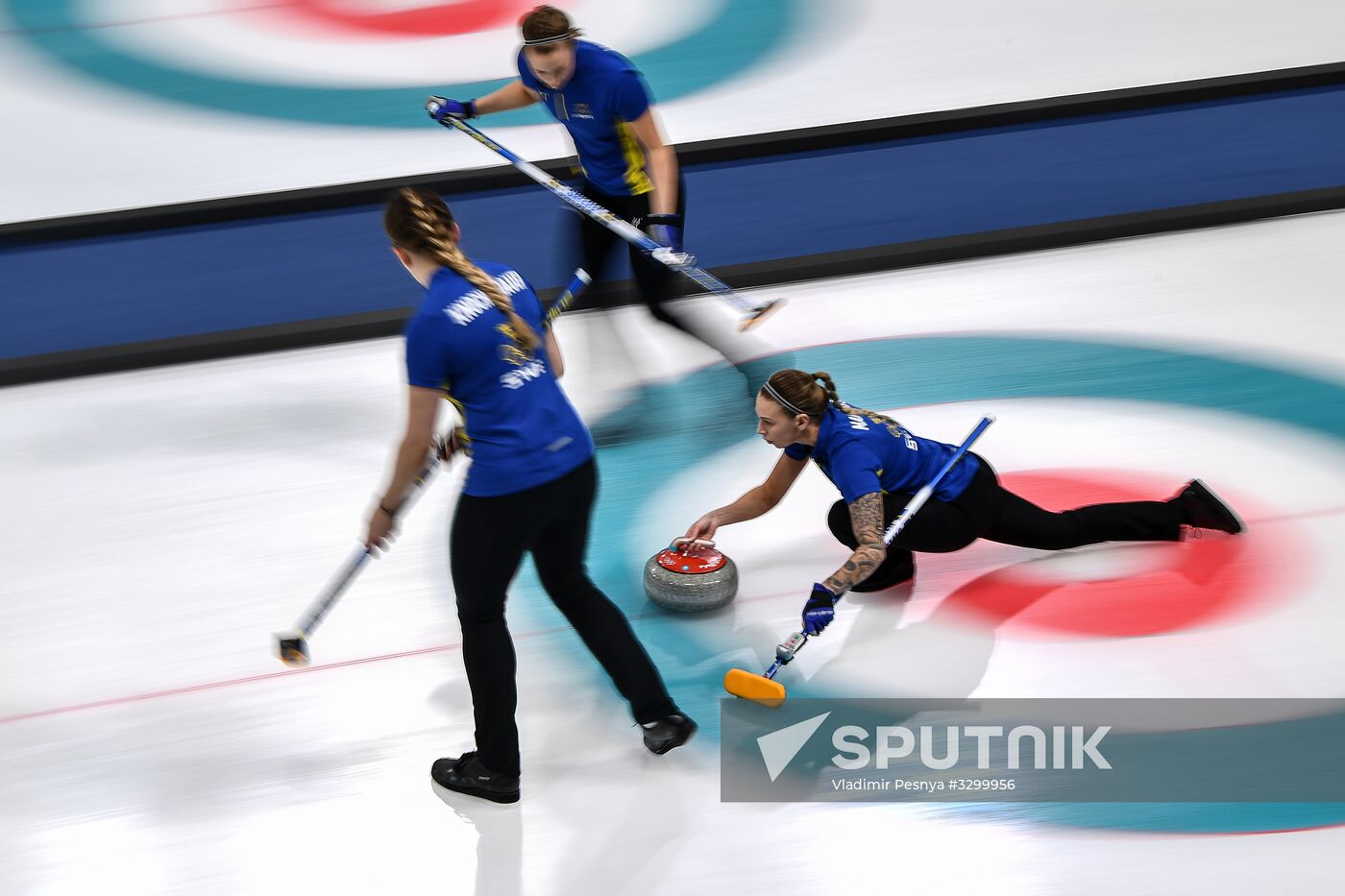 2018 Winter Olympics. Curling. Women. Sweden vs Russia