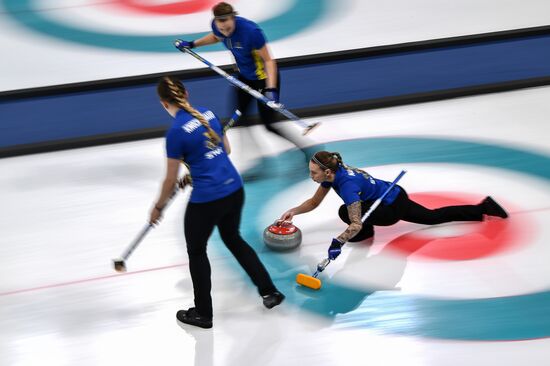 2018 Winter Olympics. Curling. Women. Sweden vs Russia