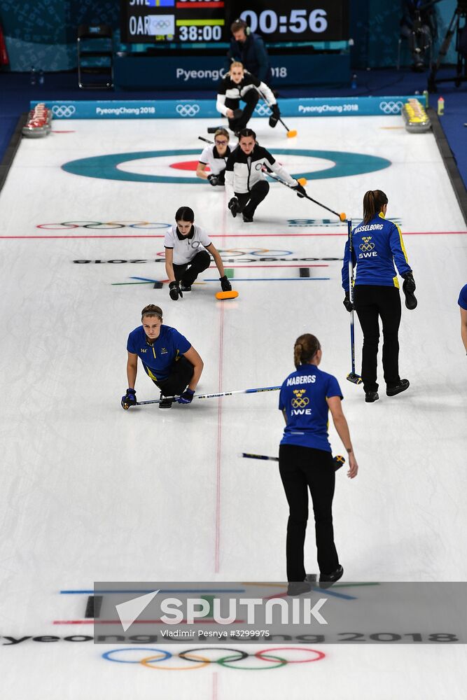 2018 Winter Olympics. Curling. Women. Sweden vs Russia