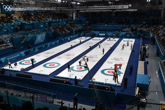 2018 Winter Olympics. Curling. Women. Sweden vs Russia