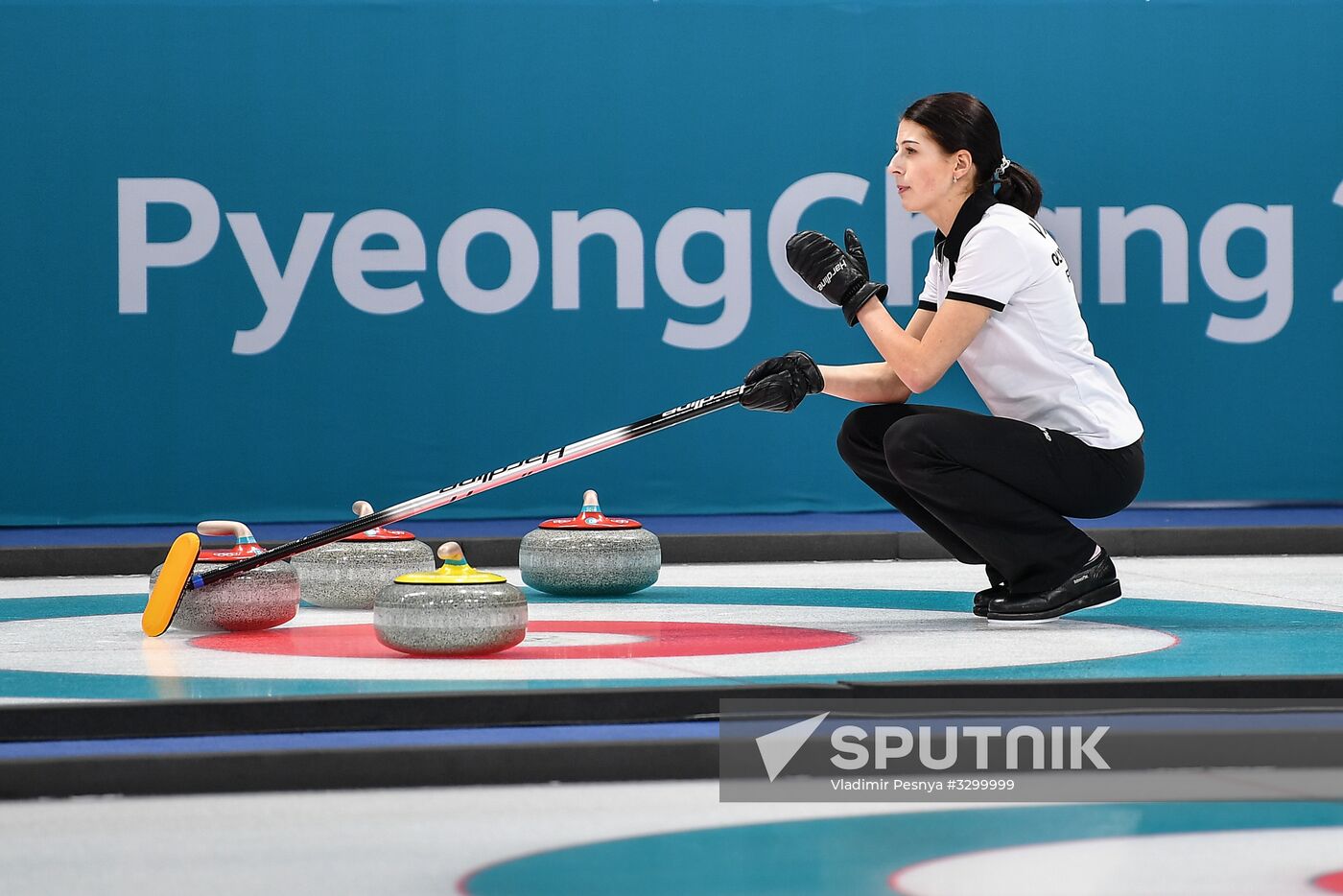 2018 Winter Olympics. Curling. Women. Sweden vs Russia