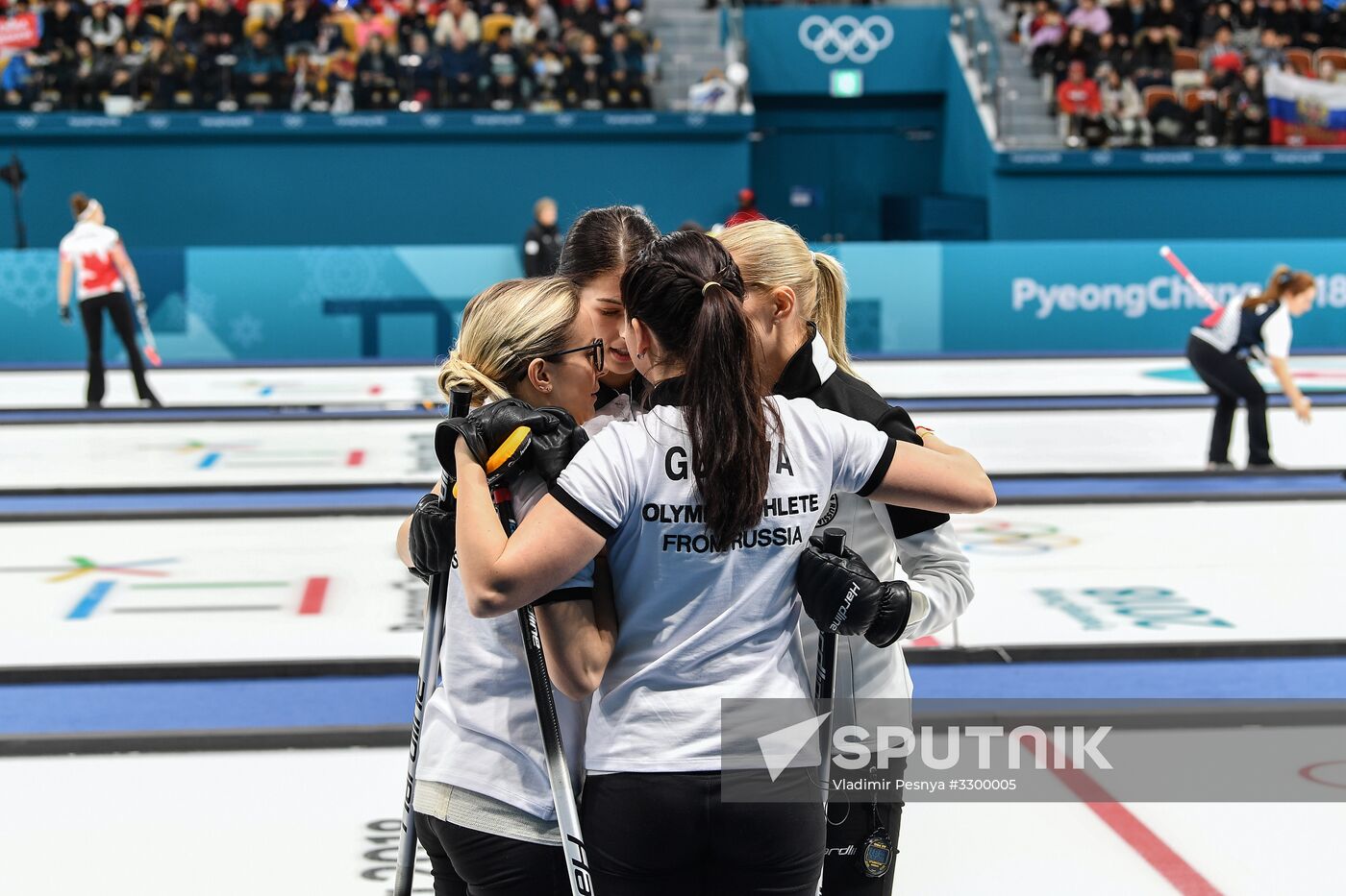 2018 Winter Olympics. Curling. Women. Sweden vs Russia