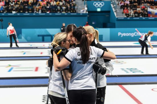 2018 Winter Olympics. Curling. Women. Sweden vs Russia